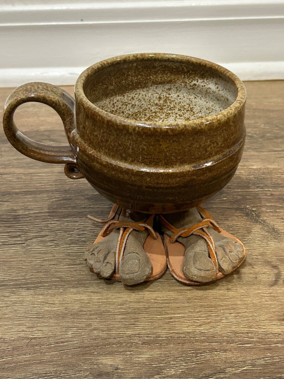 Ron Williams Signed Art Pottery Feet Mug Etsy