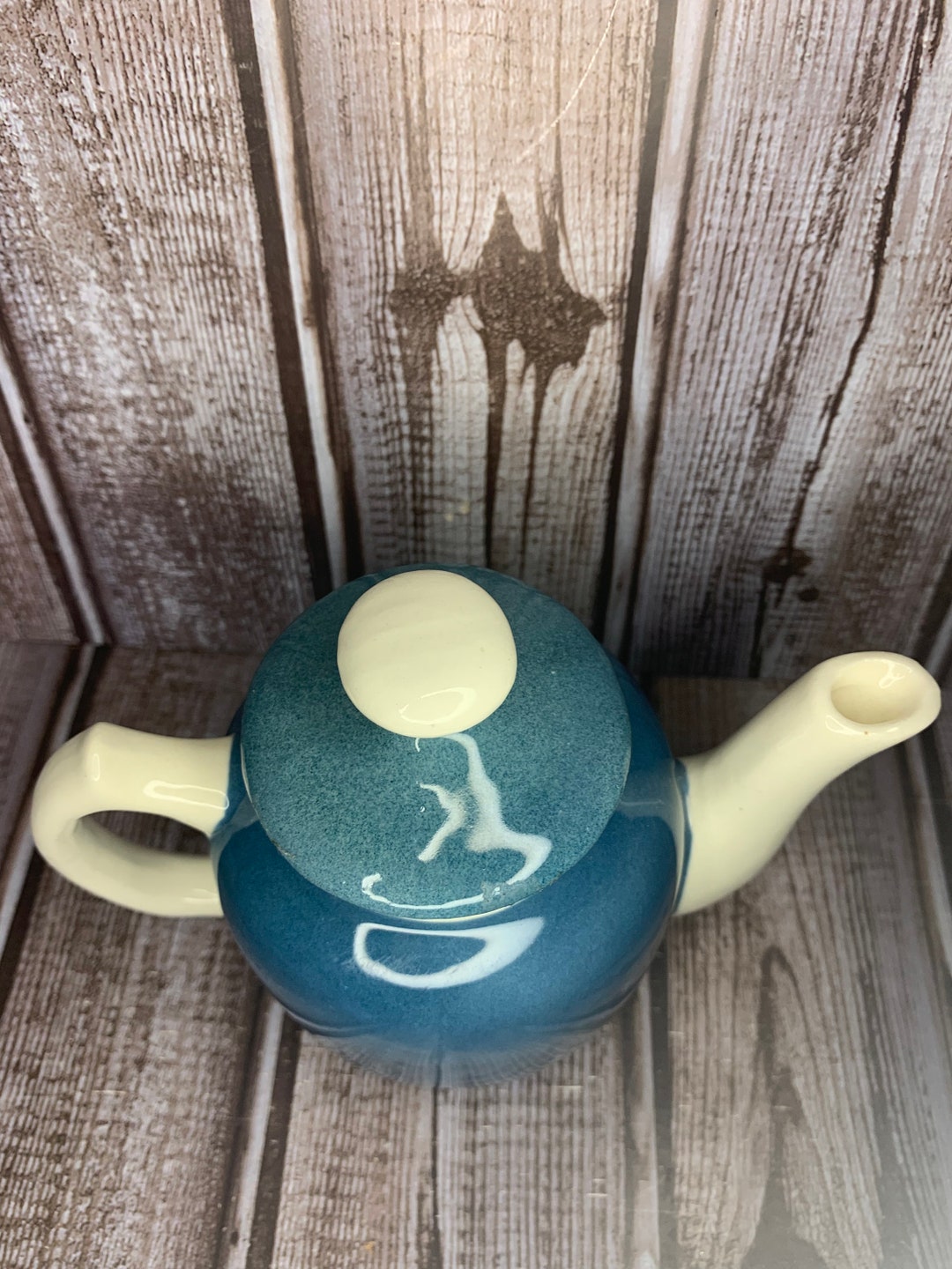 Vintage Blue Teapot Made in Czechoslovakia Etsy