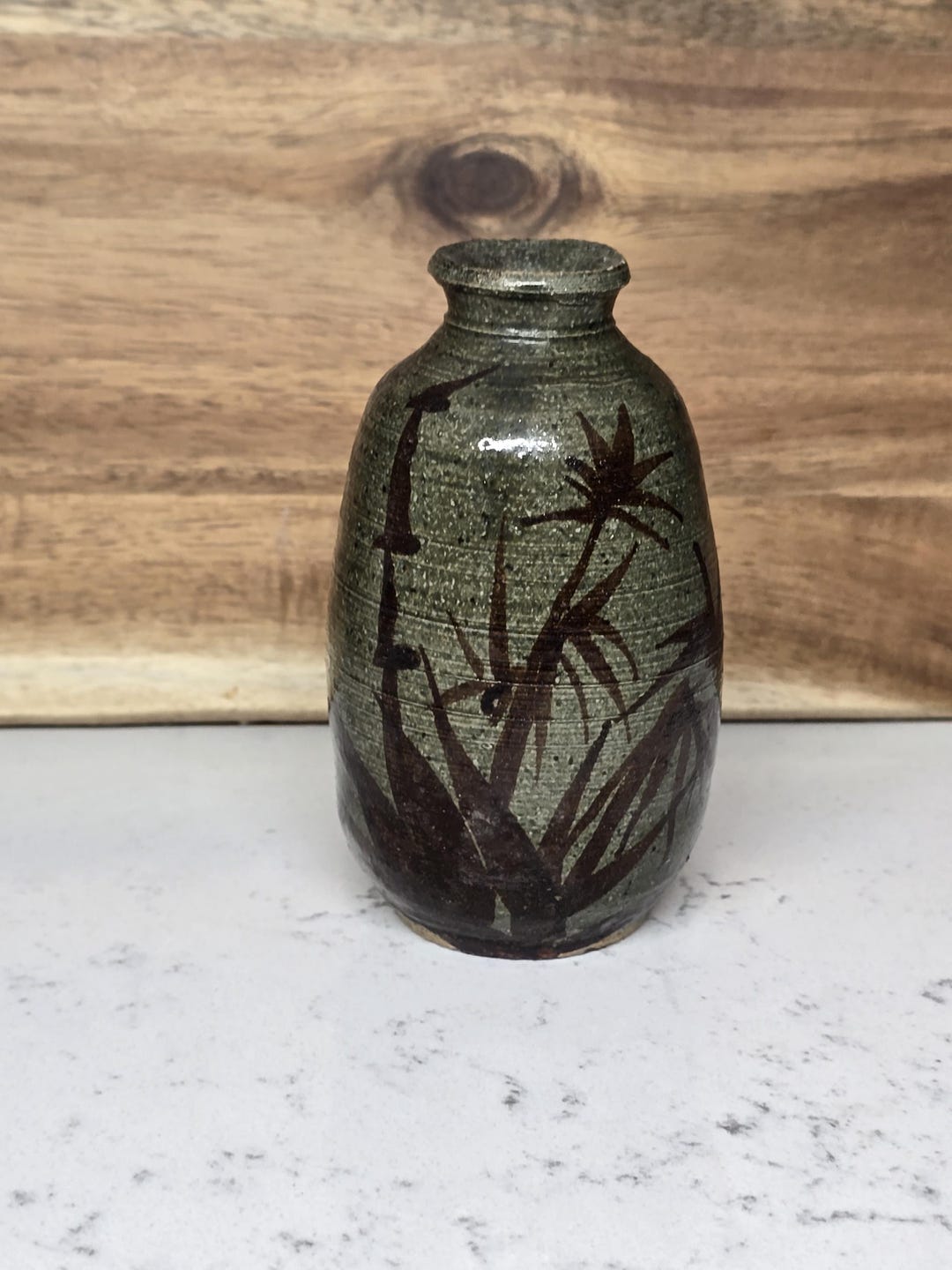 Hand Thrown Studio Pottery Vase Signed With Grass Design - Etsy