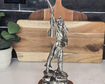 WORCHESTER PEWTER Apache in Pursuit Statue Sculpture Signed Fine