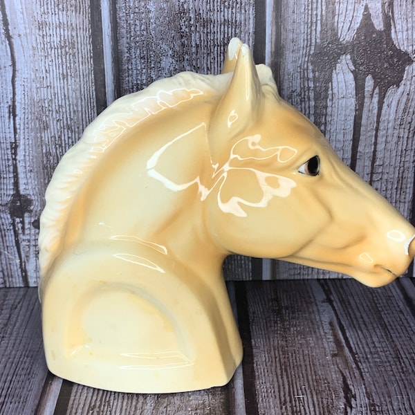 Vintage blonde horse head Japan pony head horse figure statue