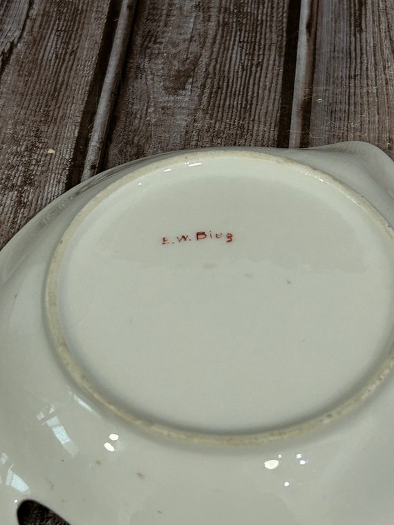 Bavarian Hand Painted Spade Shape Dish EW Beig Gem