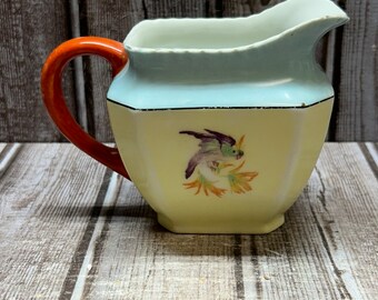 Vintage Pm Moschendorf Bavaria Lustre Bird Creamer