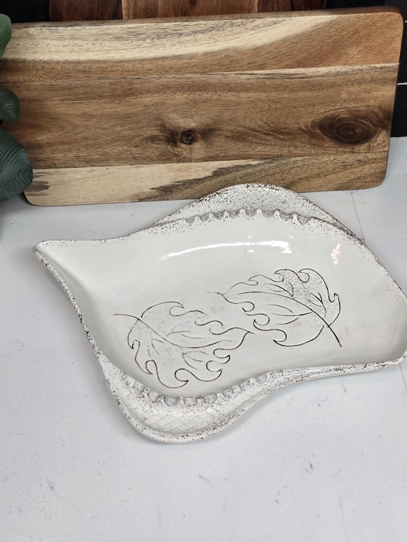 Vintage MCM California Original Pottery Ashtray White/cream With 