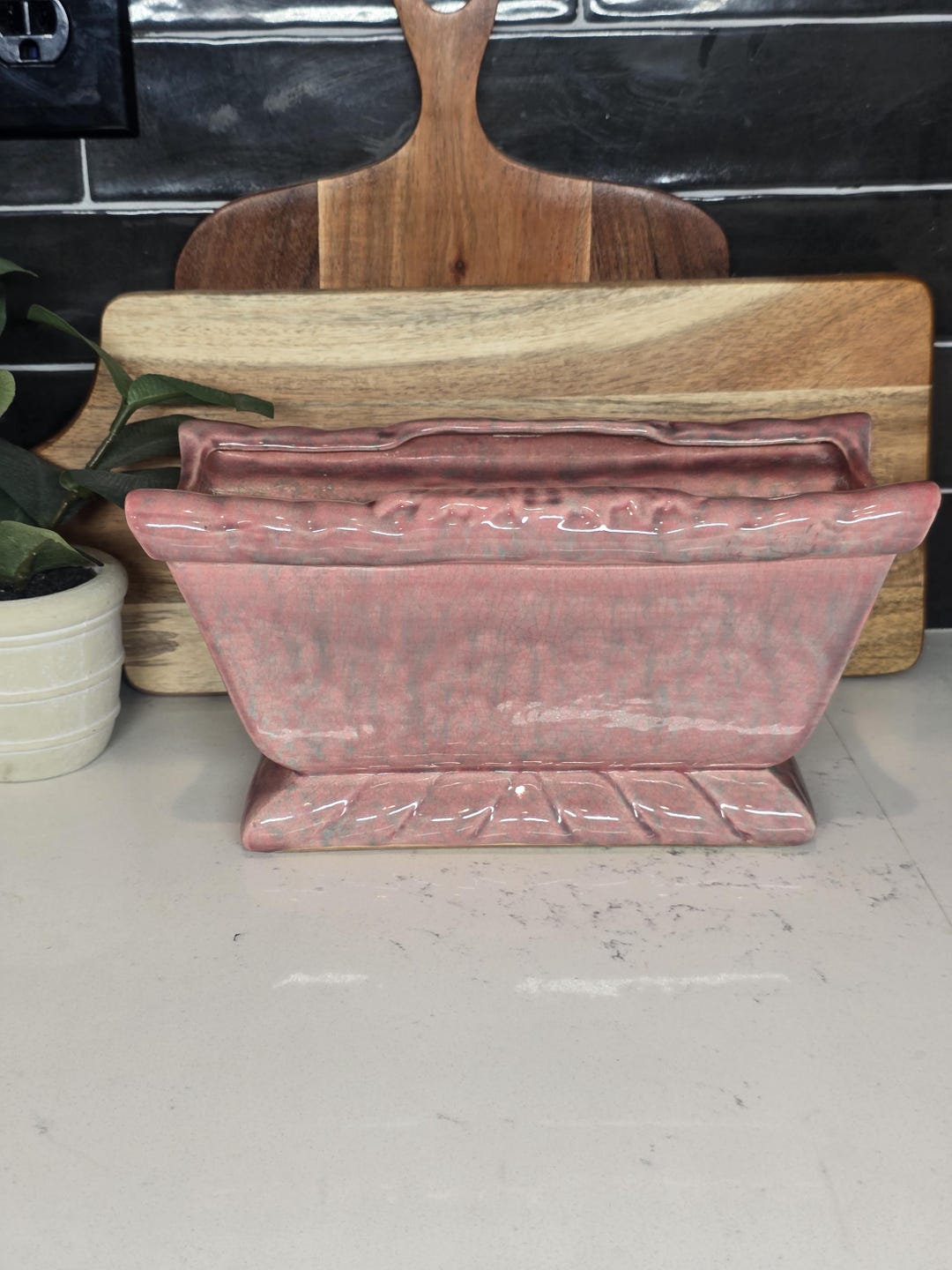 Vintage CALIFORNIA POTTERY 356 MCM Art Deco Planter Pink & Blue Mottled ...