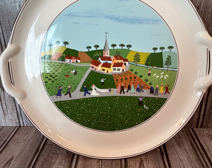 Vintage Villeroy & Boch Naif Wedding Porcelain Handled Cake Serving