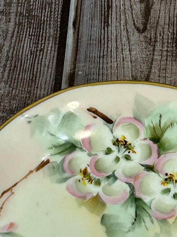 Bavarian Hand Painted Spade Shape Dish EW Beig Gem