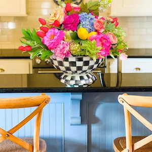 Large bowl drop-in faux floral arrangement (bowl not included)