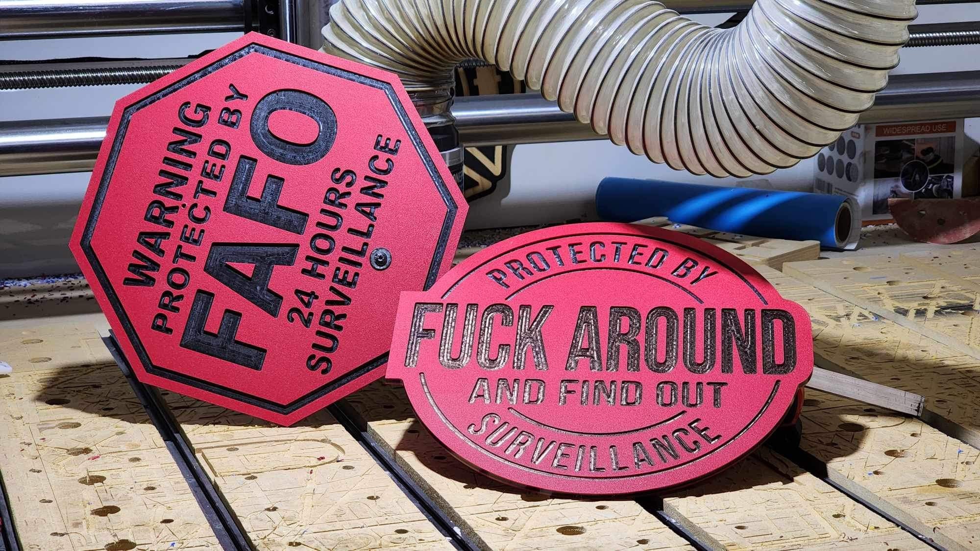 FAAFO, FAFO, Protected by Fuck Around and find out Surveillance,  2nd amendment, Yard Sign,