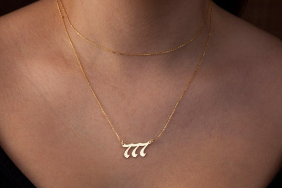 18K Gold Angel Number Necklace Angel 