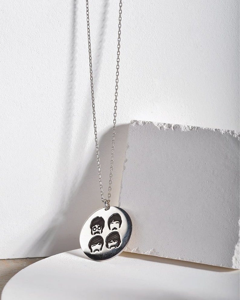 Sterling Silver Beatles Necklace the Beatles Jewelry Beatles Etsy