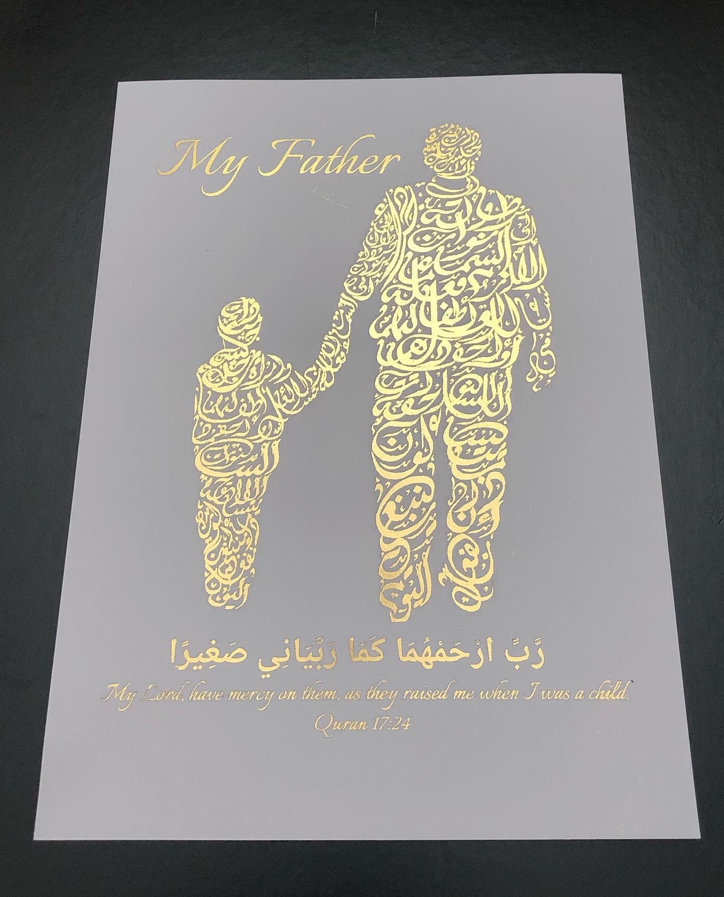 Fathers Day Islamic Foil Prints, Dad in Islam Print, Islamic Wall Art ...