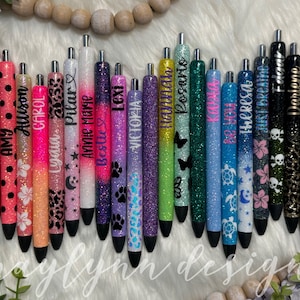 Glitter Pens | Personalized Glitter Pens | Inkjoy Gel Pen | Customized Pens | Refillable Custom Pens | Epoxy Pens | Naylynn Designs