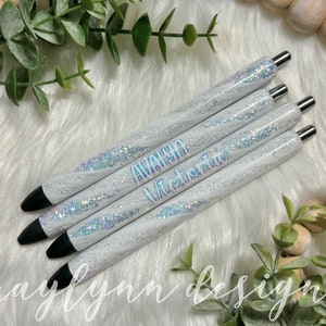 White Swirl Glitter InkJoy Pen: Personalized Milky Way Pen