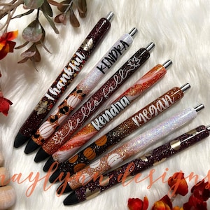 Fall Glitter Pen: Personalized Holiday, Pumpkin, Leaves Pen
