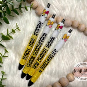 Coquette Bow Teacher Glitter Pen: Refillable InkJoy Gel Pen
