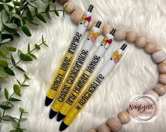 Coquette Bow Teacher Glitter Pen: Refillable InkJoy Gel Pen