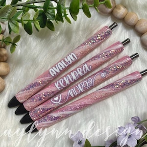 Cotton Candy Swirl Glitter Pen: Inkjoy Personalized Swirl Design