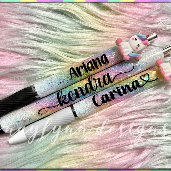 Unicorn Glitter Pens | InkJoy Glitter Pen | Sharpie S-Gel Glitter Pen | Personalizable | Gel Pen