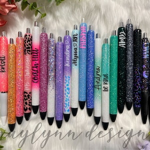 Glitter Pens | Personalized Glitter Pens | Inkjoy Gel Pen | Sharpie S-Gel Pens | Customized Pens | Refillable Custom Pens | Naylynn Designs