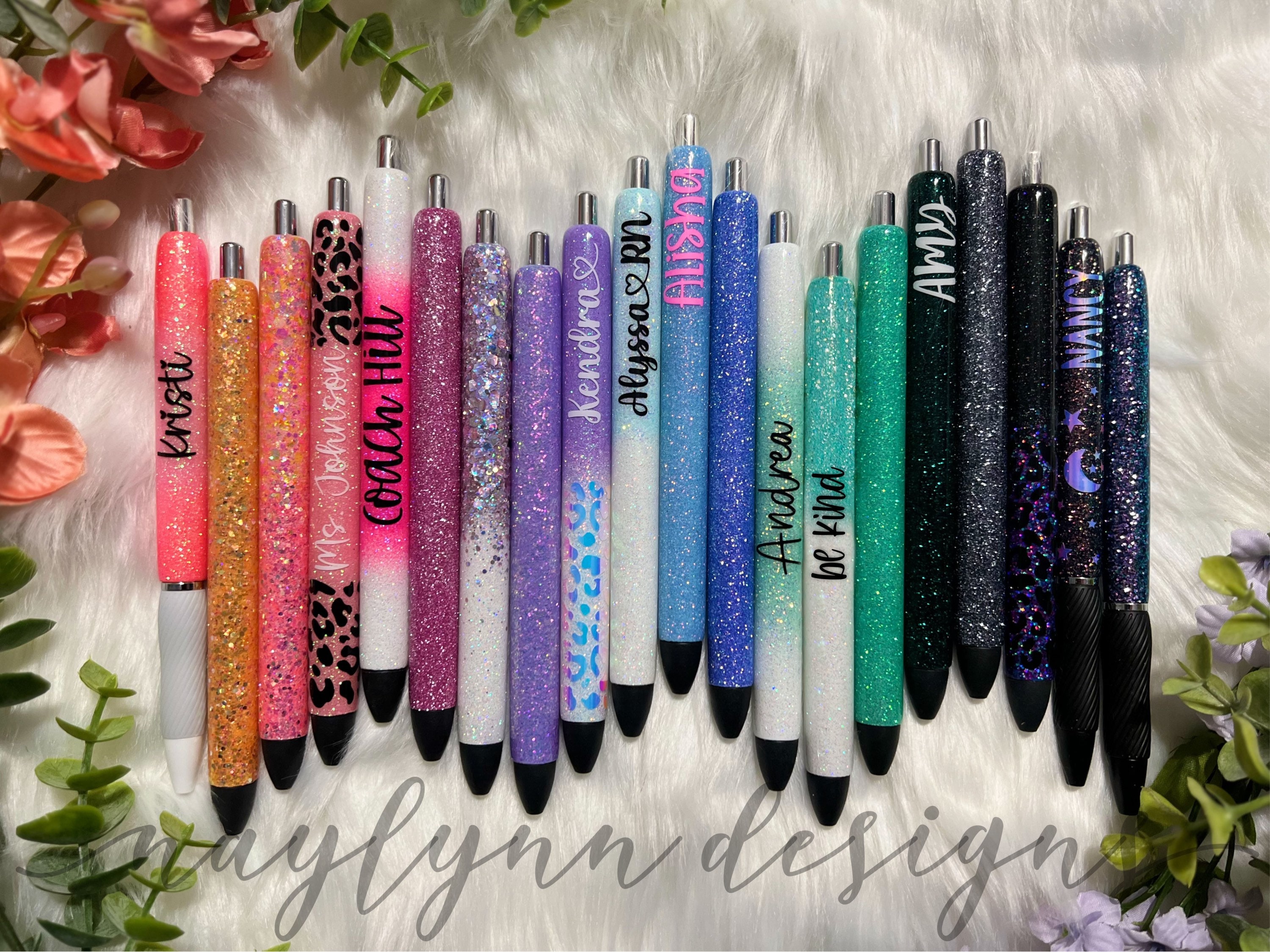 Custom Glitter Pens, Personalized Decal Name Pens, Sparkle Pens, Office  Pens, Back to School, Teacher Appreciation Gift, Bridesmaid Gift 