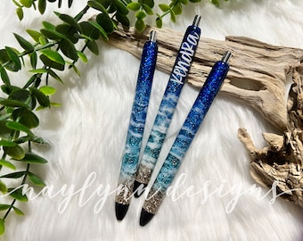 Beach Glitter Pen: Handmade Personalized Refillable Inkjoy Gel Pen