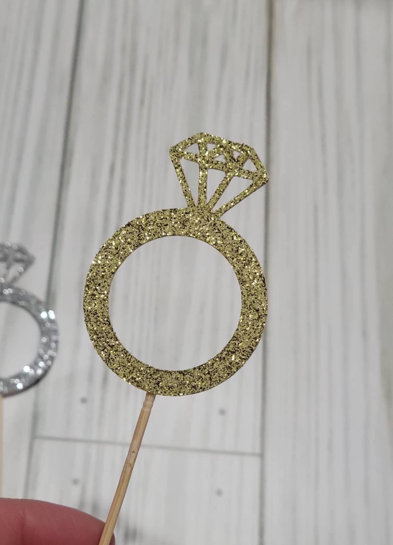 Dimond Ring Cupcake Toppers Engagement Rings Bridal Shower - Etsy