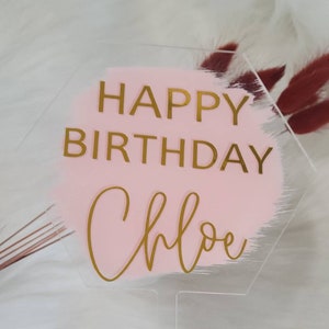 Happy Birthday Cake Topper, Custom Name Cake Topper, Personalized Cake ...