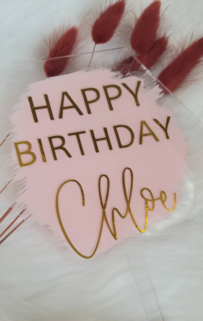 Happy Birthday Cake Topper Custom Name Cake Topper Etsy