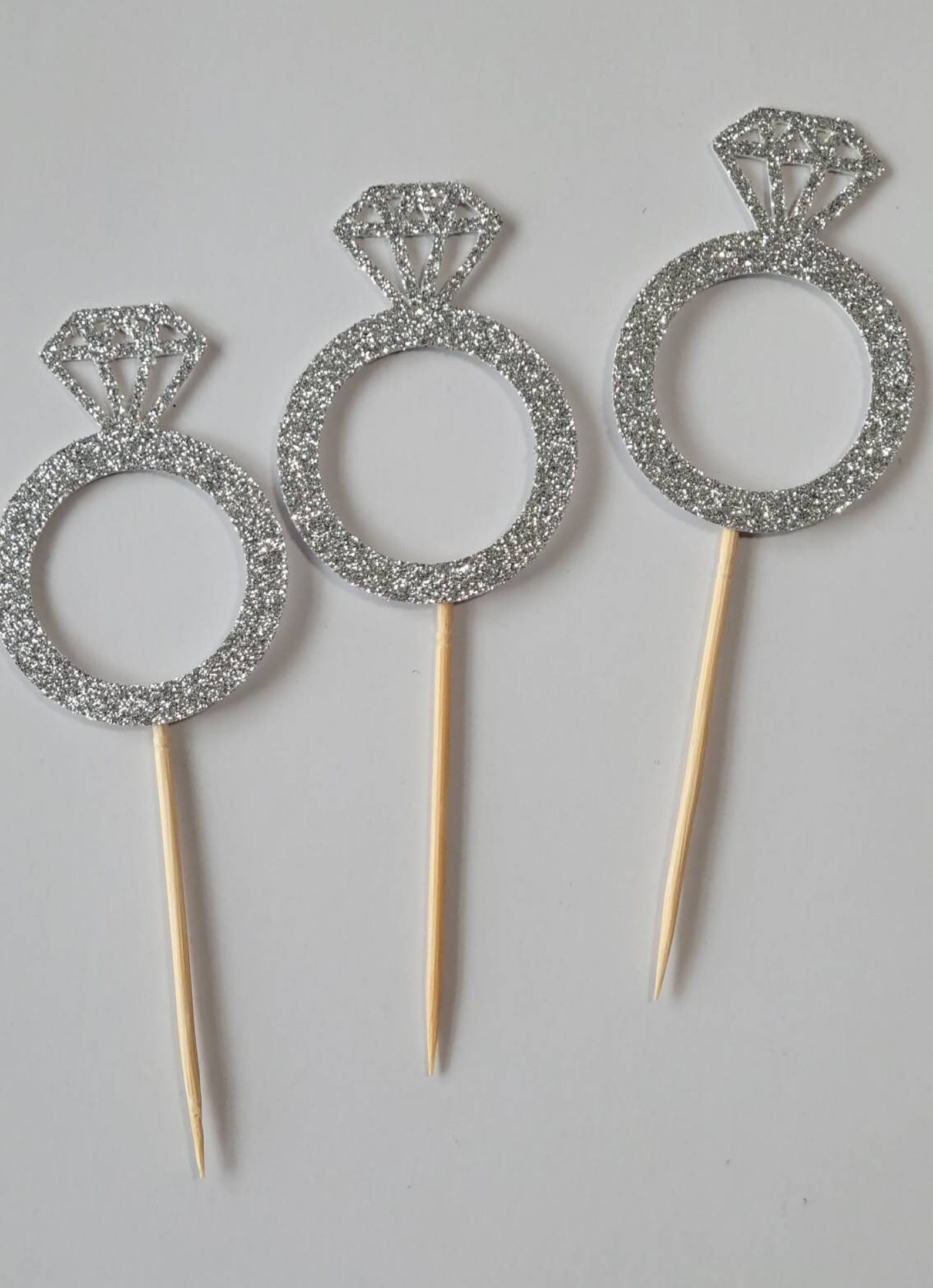 Dimond Ring Cupcake Toppers Engagement Rings Bridal Shower - Etsy