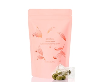 Benifuuki Allergy Relief Japanese Green Tea Candy - Menthol Throat Lozenge for Hay Fever & Seasonal Allergies (30 Candies)