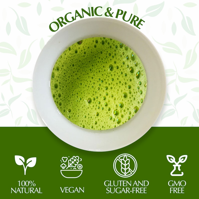 Organic and Pure, 100% Natural, Vegan, Gluten and Sugar-Free, GMO Free - Kagoshima Tea Organic Matcha Green Tea Powder – 30g Ceremonial Grade Matcha – Premium Organic Matcha with Natural Sweetness and Grassy Taste – Easy Brewing Matcha