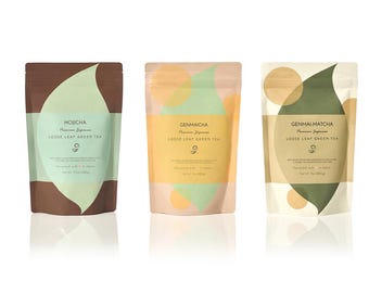 Japanese Roasted Tea Gift Set – Hojicha, Genmaicha & Genmai Matcha Trio, Low Caffeine Sampler