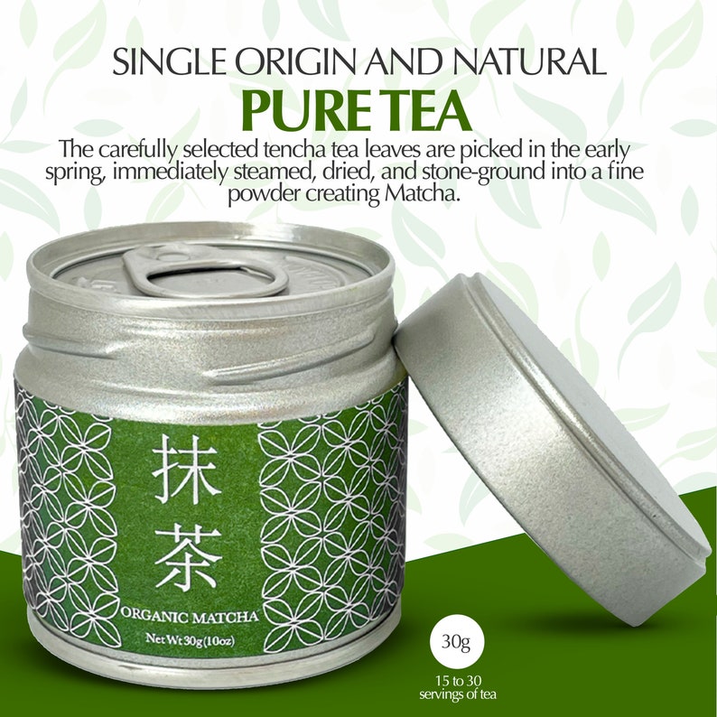 Single Origin and Natural Pure Tea - The carefully selected tencha tea leaves are picked in the early spring, immediately steamed, dried and stone-ground into a fine powder creating Matcha - Kagoshima Tea Organic Matcha Green Tea Powder –