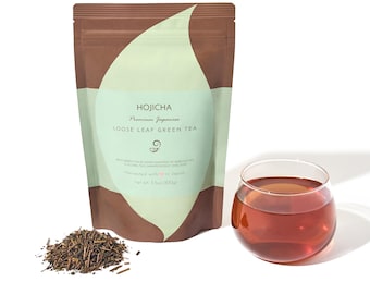 Hojicha Roasted Green Tea - Japanese Loose Leaf Houjicha, Low Caffeine Roasted Tea, Smooth Toasty Everyday Tea (3.5oz / 100g)