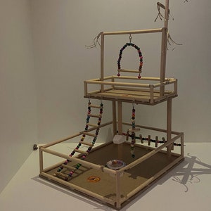 Bird toys, Bird Play Stand, Bird Playground,Parrot Perch, handmade playground,Bird Swing,Wooden Bird Play Stand, Tree Perch Ladder and Swing