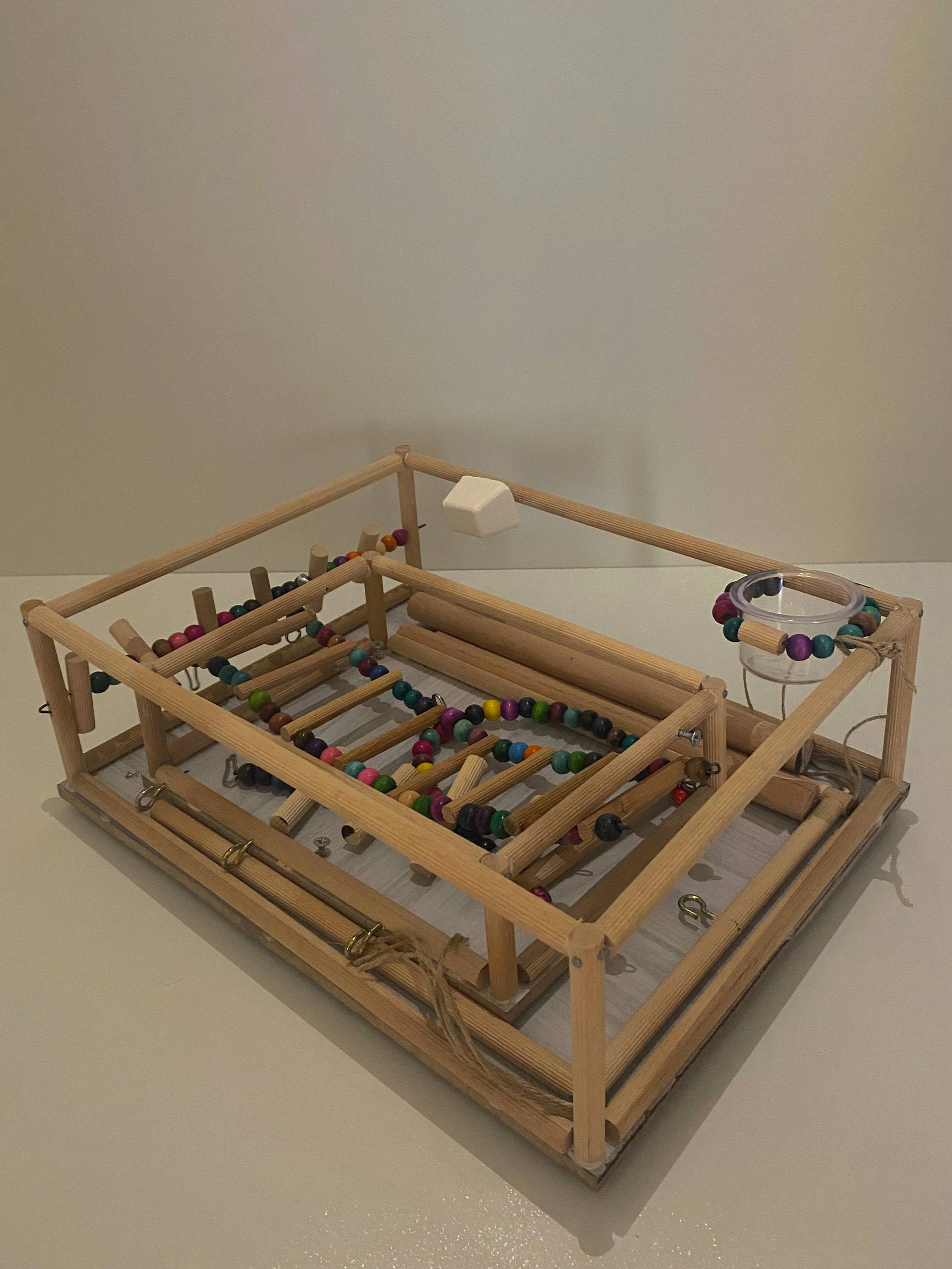 Handmade Wooden Bird Playground: Parrot Perch, Ladder & Swing - Etsy