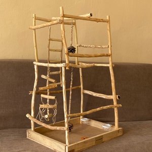 Bird toys, Bird Play Stand, Bird Playground, Parrot, Cockatiel, Tree Stand Perch , Bird Swing, Solid tree branch , Perch Tree and Swing