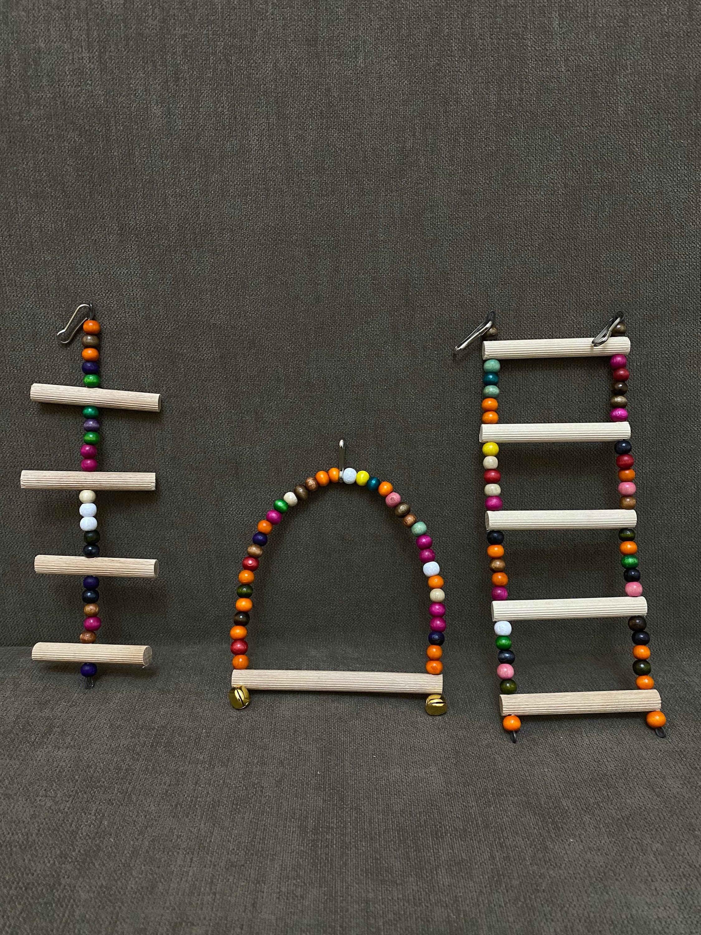 Parrot Ladder, 24in Large Natural Rope Ladder Bird Toy Flexible Wooden Bridge Swing Ladder For African Grey Cockatoo Budgie Parakeet Cockatiel Conure
