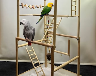 Large Playground for Parrot, Cockatiel, Tree Stand Perch , Bird Swing, Solid tree branch , Perch Tree and Swing