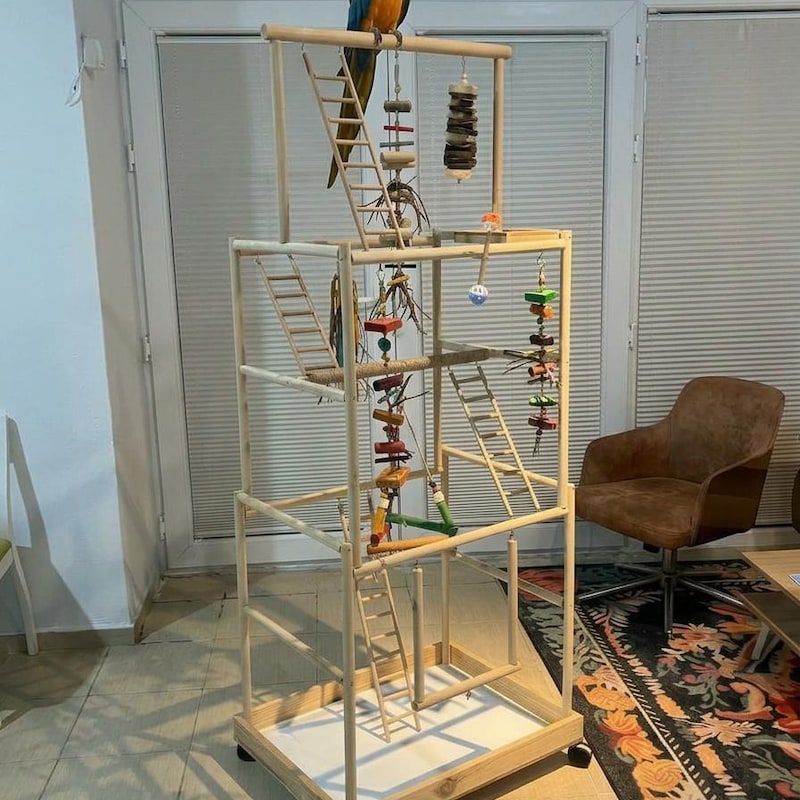 Wood Bird Stand - Etsy New Zealand