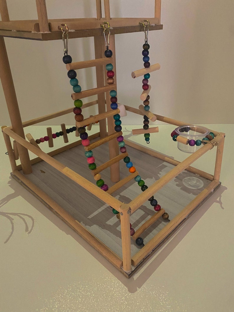 Bird Toys Bird Play Stand Bird Playgroundparrot Perch Etsy