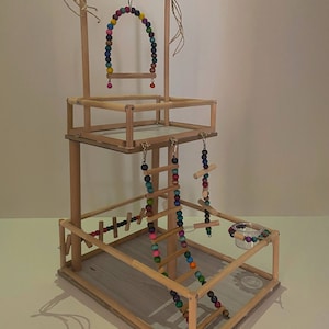 Bird toys, Bird Play Stand, Bird Playground,Parrot Perch, handmade playground,Bird Swing,Wooden Bird Play Stand, Tree Perch Ladder and Swing