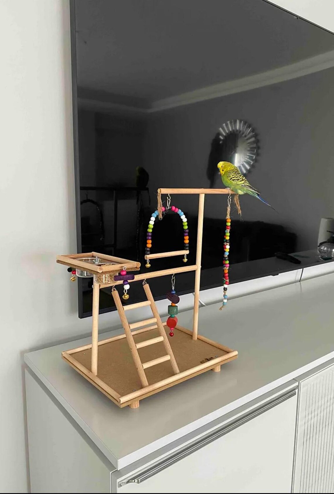 Handmade Wooden Bird Playground: Parrot Play Gym & Perch - Etsy