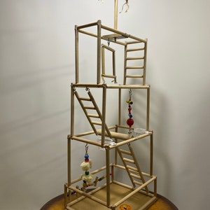Multi-deck Bird Game Gym , Parrot Gym , Colorful Playground , Bird Play ... - Parrot Exercise Play Gym With Giant Swing