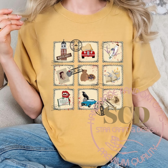 TVD Vintage Postage Stamps T-shirt, Mystic Falls T-shirt, Postage Tee, Vampire diaries Shirt, Comfort Colors T-shirt, Perfect gift Ideas.