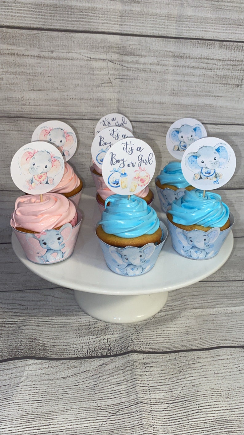 Gender Reveals Cupcakes Toppers Etsy