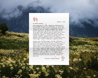 Mushroom Letterhead Template | Cottagecore Writing Paper
