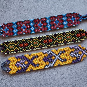 Boho Bracelets Handmade Woven Braided Knotted Artisanal Jewelry Alpha String Thread Embroidery Floss Brazilian Embroidered Summer Bracelet