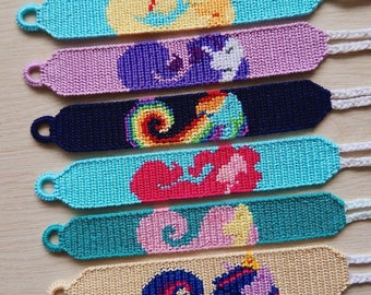 MLP Bracelets Mane Six Woven Friendship Bracelets Brazilian Bracelets From Embroidery Floss Macrame Boho VSCO Style